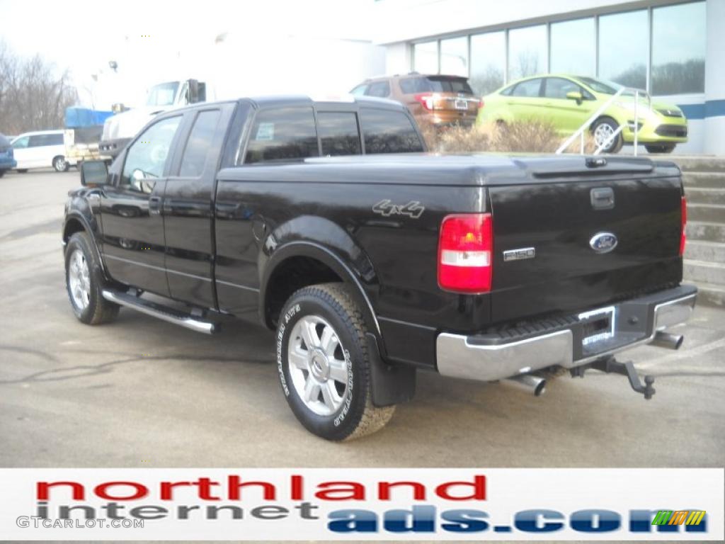 2006 F150 Lariat SuperCab 4x4 - Black / Black photo #8