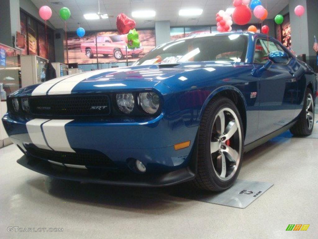 2011 Challenger SRT8 392 Inaugural Edition - Deep Water Blue Pearl / Pearl White/Blue photo #1