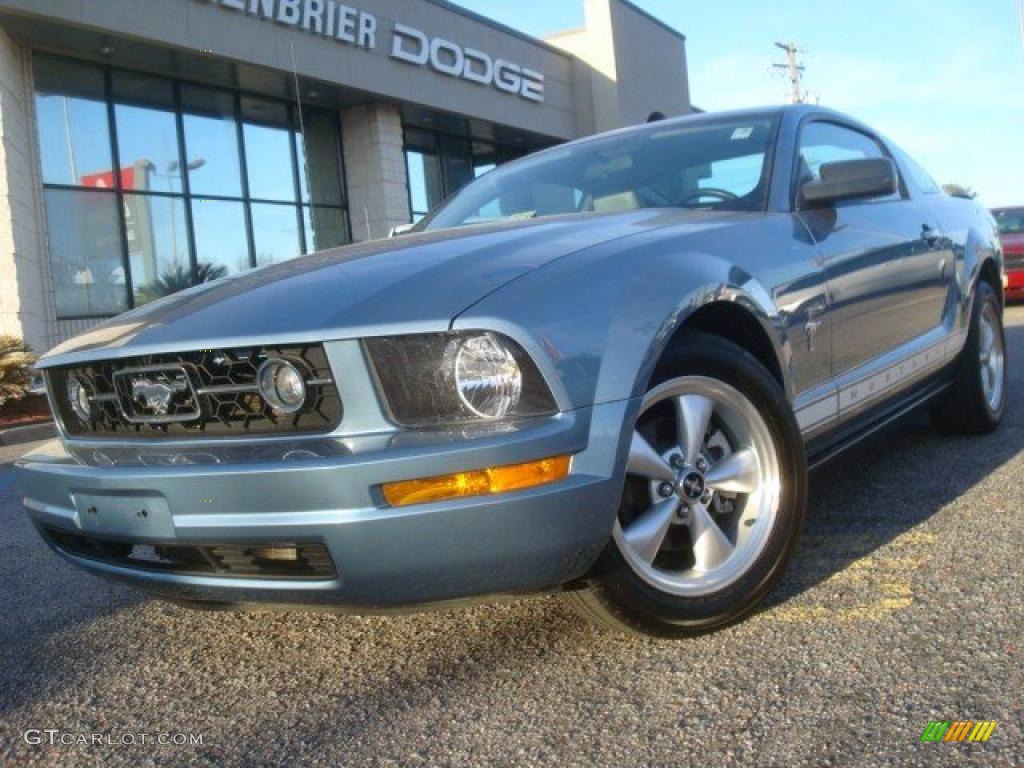 2007 Mustang V6 Premium Coupe - Windveil Blue Metallic / Light Graphite photo #1