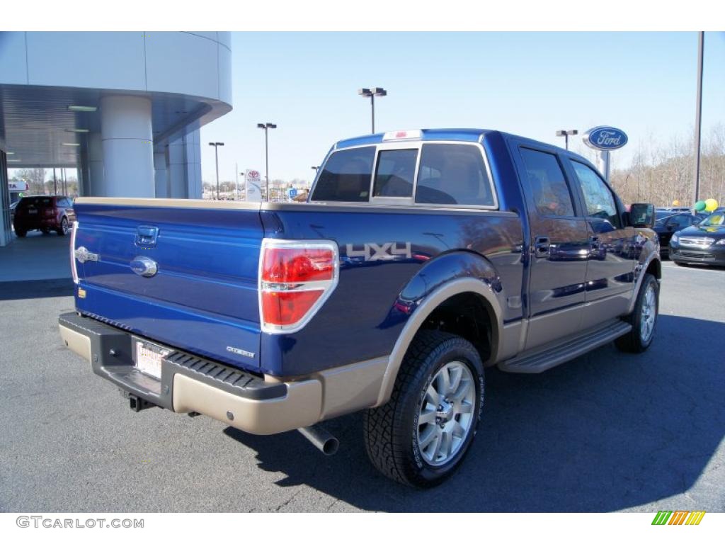 2011 F150 King Ranch SuperCrew 4x4 - Blue Flame Metallic / Chaparral Leather photo #3