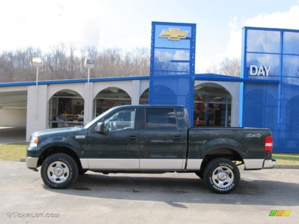 2006 F150 XLT SuperCrew 4x4 - Aspen Green Metallic / Tan photo #2