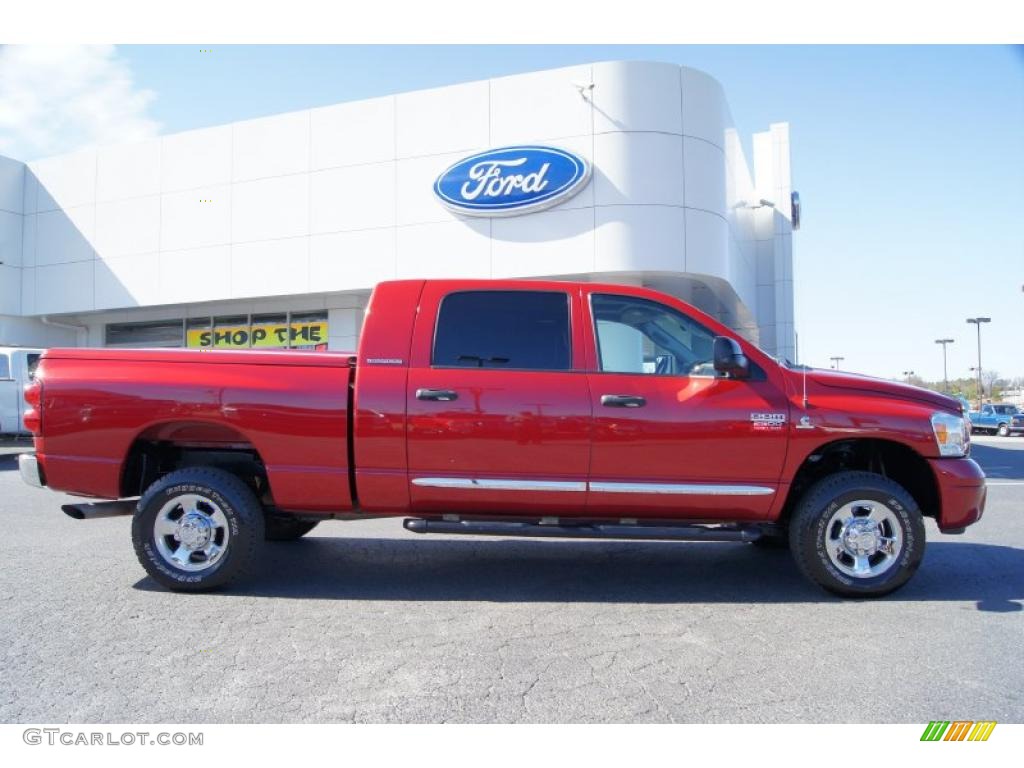 Inferno Red Crystal Pearl 2007 Dodge Ram 2500 Laramie Mega Cab 4x4 Exterior Photo #45636882