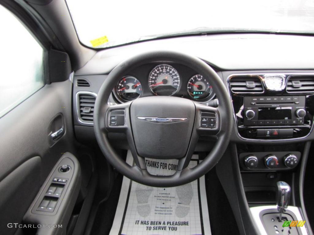2011 Chrysler 200 LX Black Steering Wheel Photo #45639728