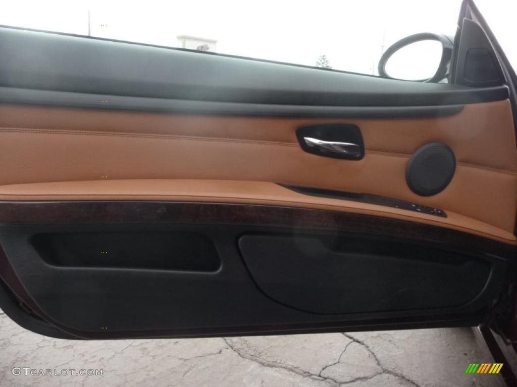 2009 BMW 3 Series 328xi Coupe Saddle Brown Dakota Leather Door Panel Photo #45640645