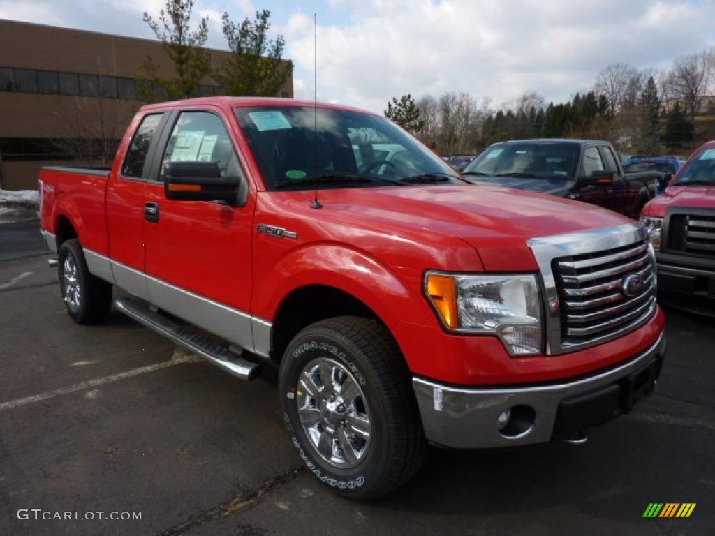 2011 F150 XLT SuperCab 4x4 - Race Red / Steel Gray photo #1