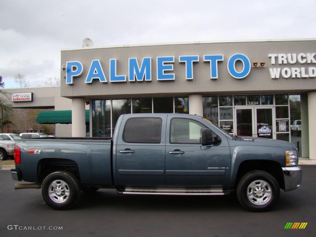 2007 Silverado 2500HD LTZ Crew Cab 4x4 - Blue Granite Metallic / Light Titanium/Dark Titanium photo #1