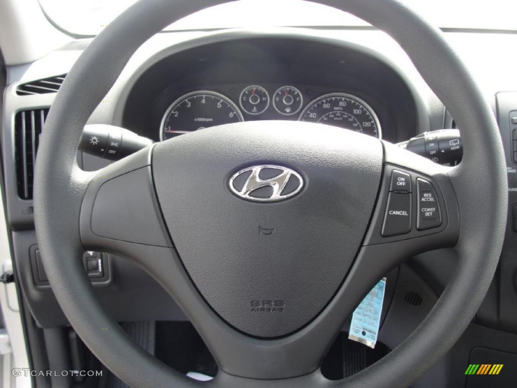 2011 Hyundai Elantra Touring GLS Black Steering Wheel Photo #45650253