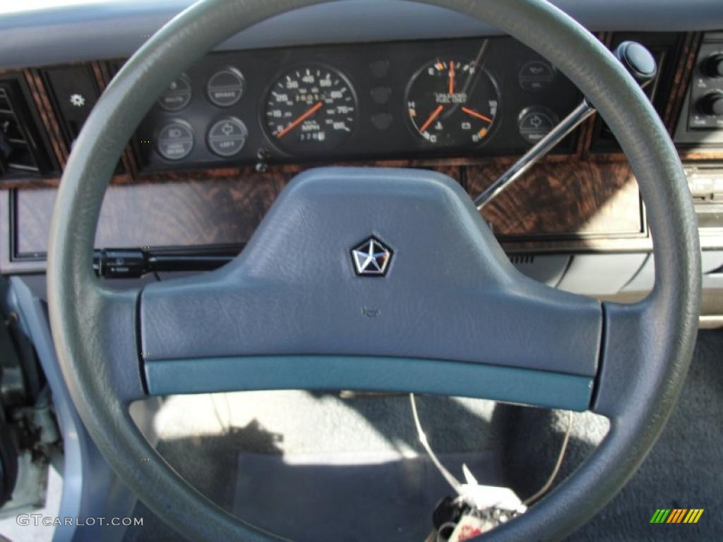 1989 Plymouth Reliant K LE America Blue Steering Wheel Photo #45655241
