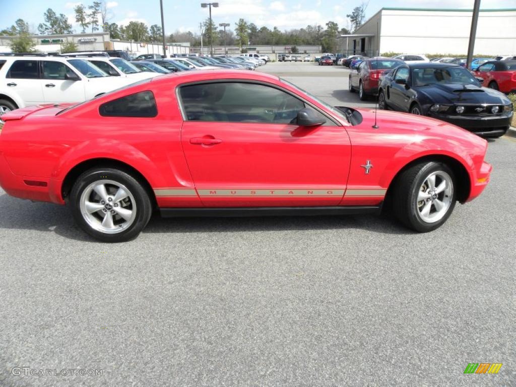 2007 Mustang V6 Deluxe Coupe - Torch Red / Medium Parchment photo #9