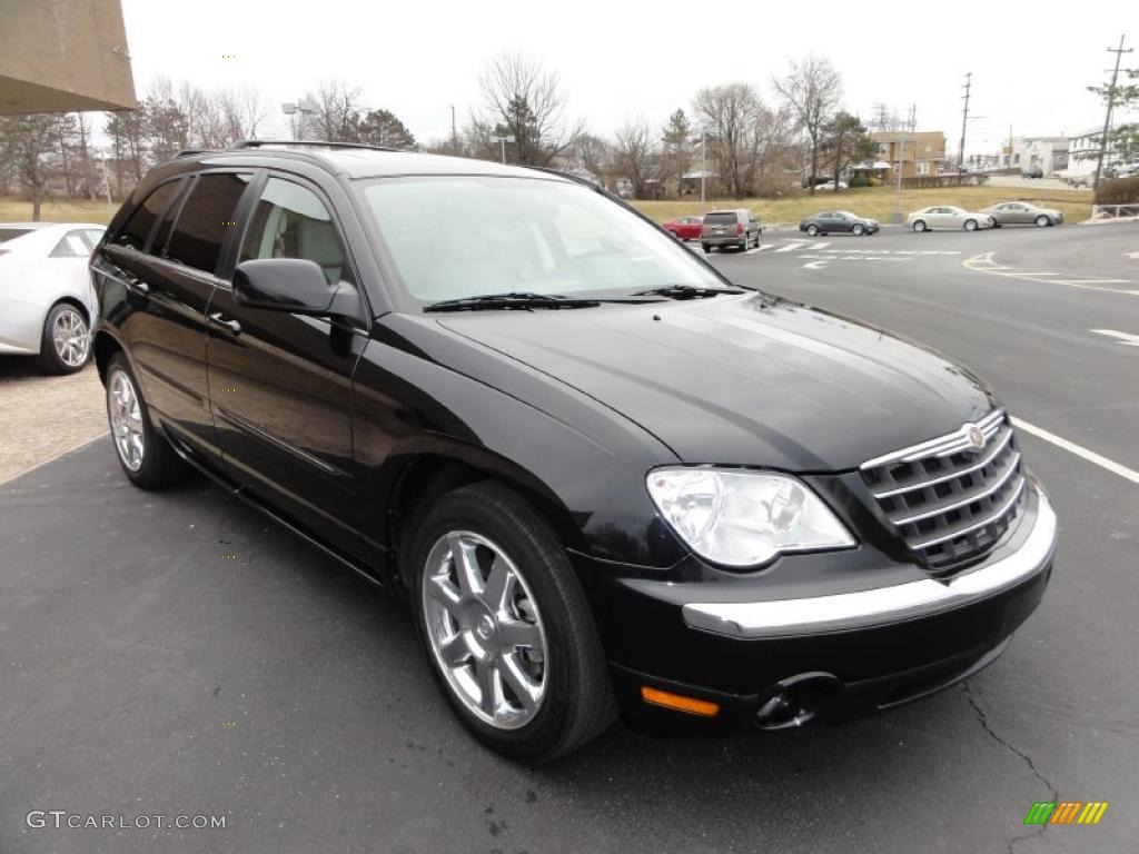 2008 Pacifica Limited - Brilliant Black Crystal Pearlcoat / Pastel Slate Gray photo #4