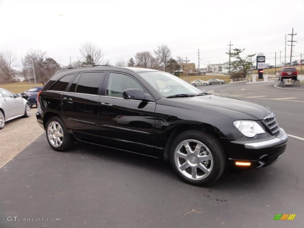 2008 Pacifica Limited - Brilliant Black Crystal Pearlcoat / Pastel Slate Gray photo #6