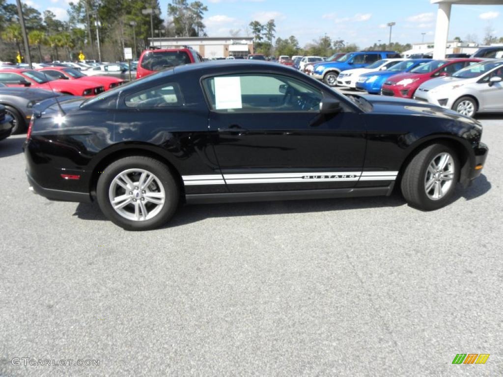 2011 Mustang V6 Premium Coupe - Ebony Black / Stone photo #9