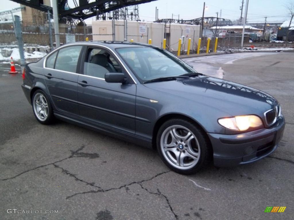 2002 3 Series 330i Sedan - Steel Blue Metallic / Grey photo #4