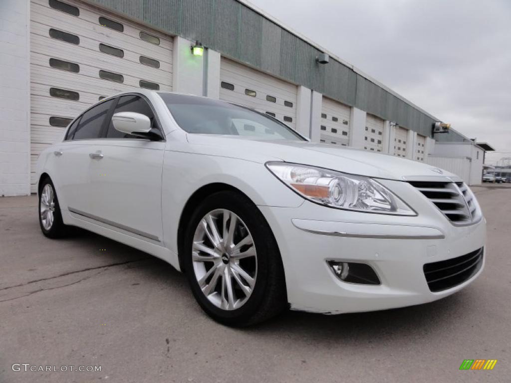 White Satin Pearl 2009 Hyundai Genesis 4.6 Sedan Exterior Photo #45662953