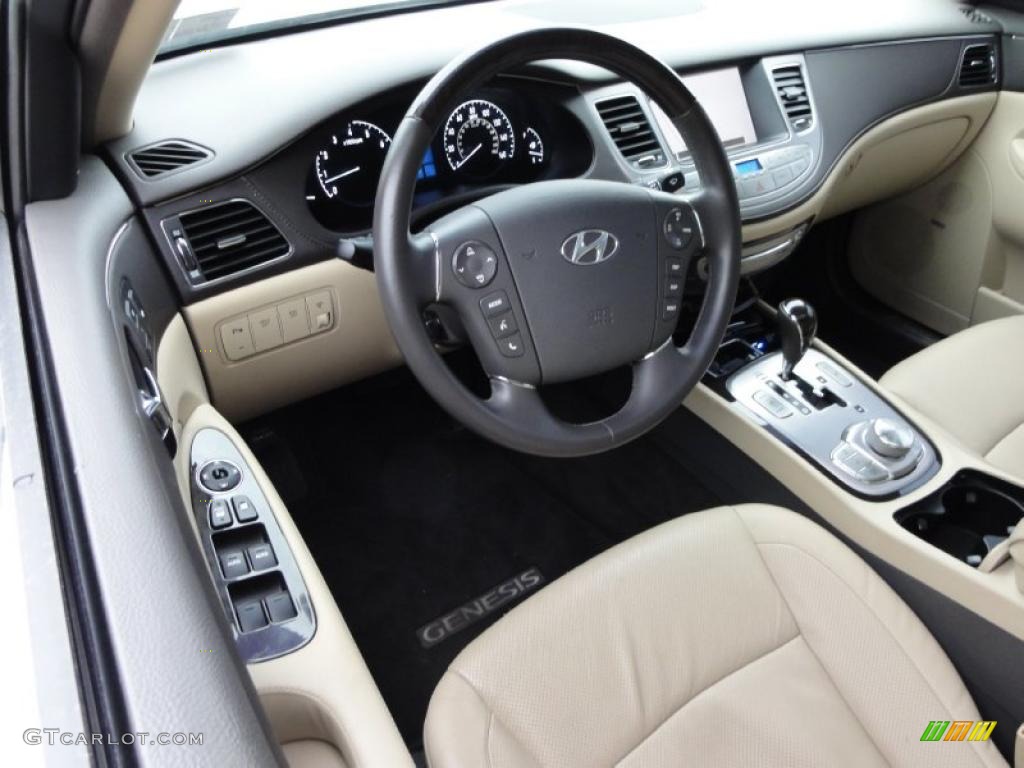 Beige Interior 2009 Hyundai Genesis 4.6 Sedan Photo #45663136