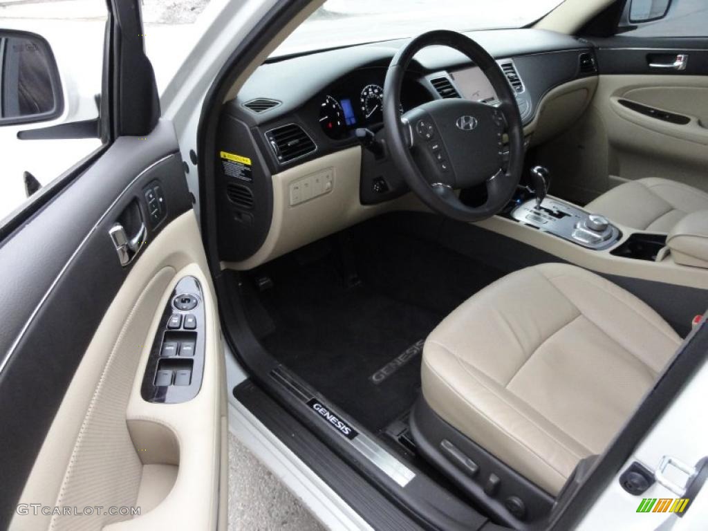 Beige Interior 2009 Hyundai Genesis 4.6 Sedan Photo #45663150