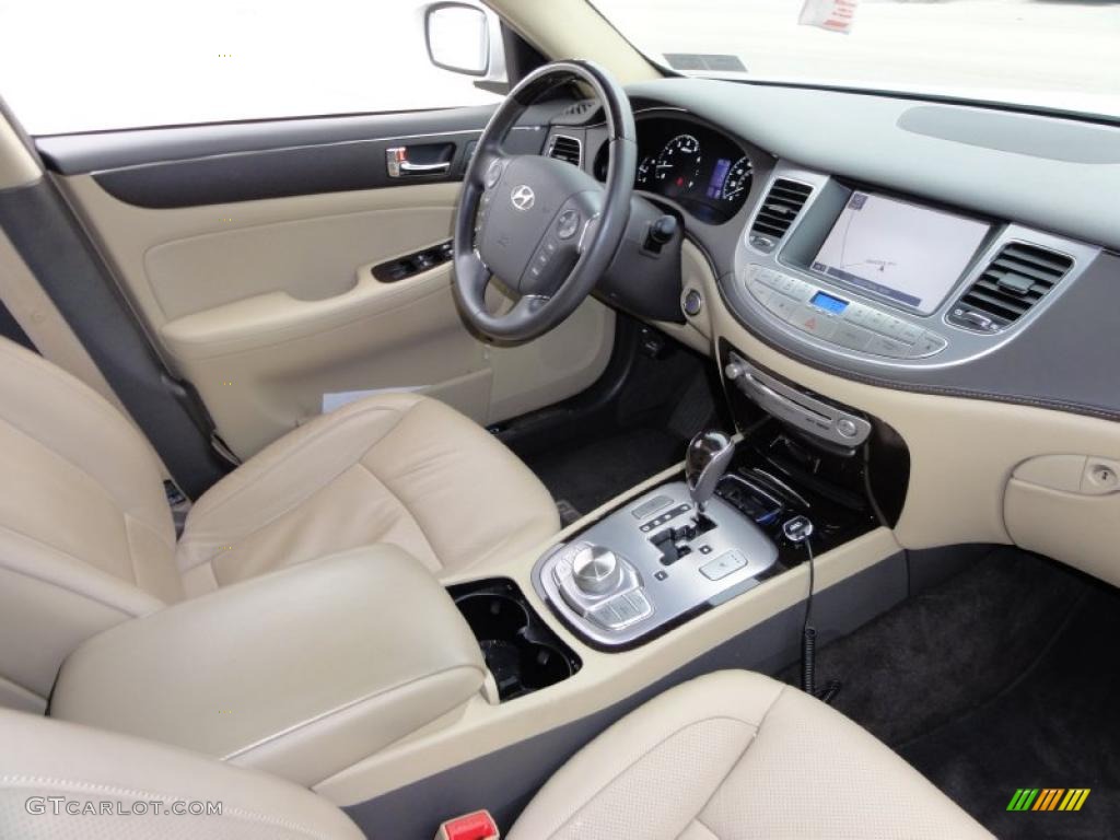 2009 Genesis 4.6 Sedan - White Satin Pearl / Beige photo #19