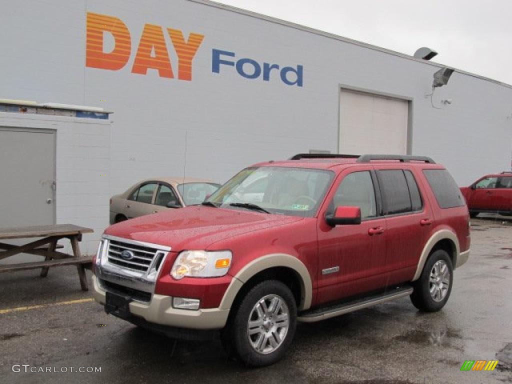2008 Explorer Eddie Bauer 4x4 - Redfire Metallic / Camel photo #1
