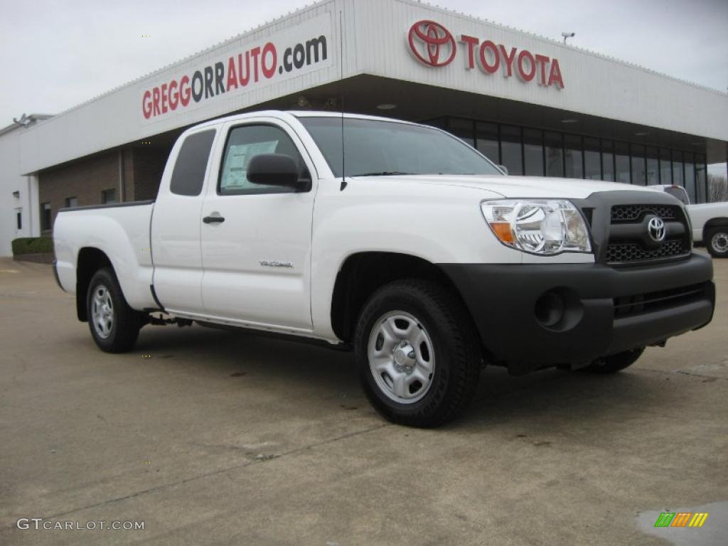 2011 Tacoma Access Cab - Super White / Graphite Gray photo #1