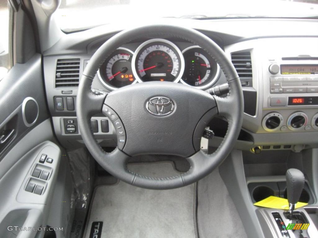 2011 Toyota Tacoma V6 TRD Sport PreRunner Double Cab Graphite Gray Steering Wheel Photo #45665044