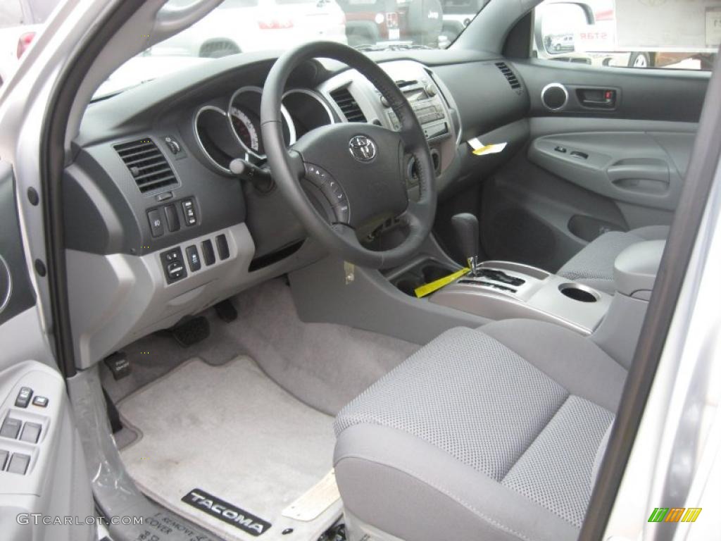 Graphite Gray Interior 2011 Toyota Tacoma V6 TRD Sport PreRunner Double Cab Photo #45665060