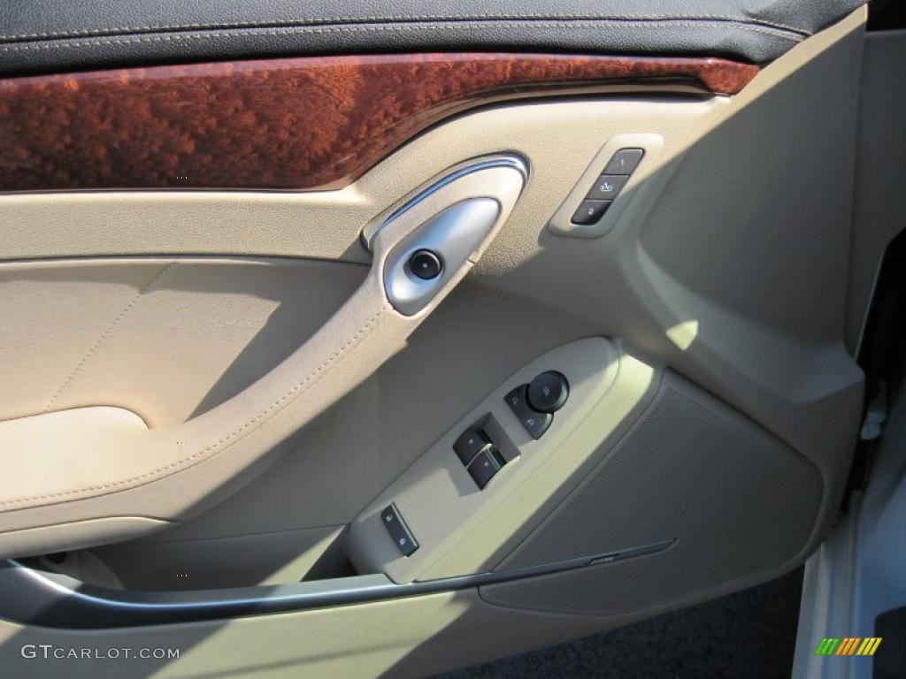 2011 Cadillac CTS Coupe Cashmere/Cocoa Door Panel Photo #45666338
