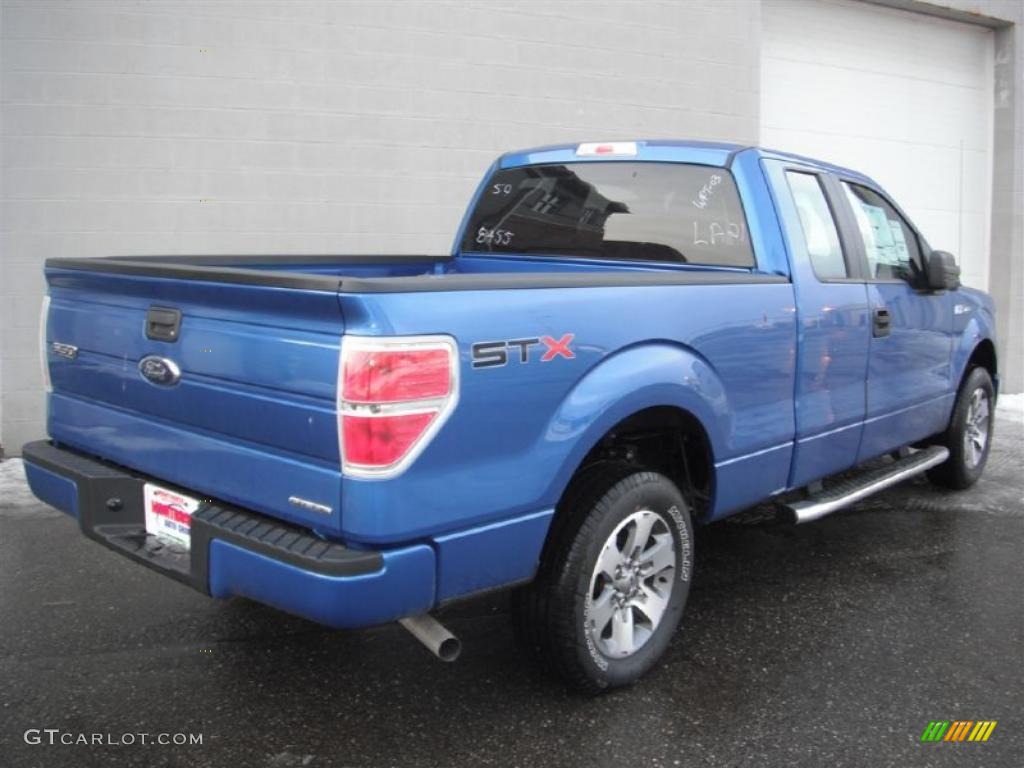 2011 F150 STX SuperCab - Blue Flame Metallic / Steel Gray photo #4