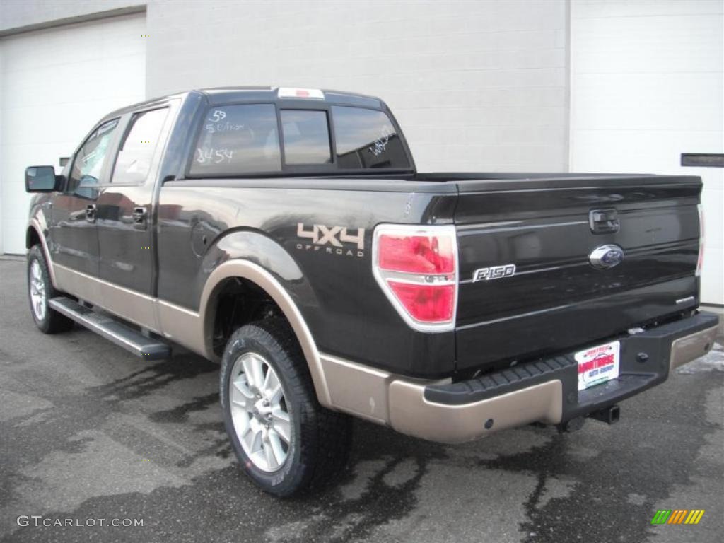 2011 F150 Lariat SuperCrew 4x4 - Tuxedo Black Metallic / Pale Adobe photo #6