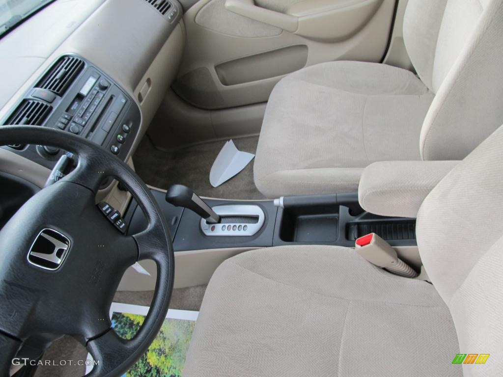 Beige Interior 2002 Honda Civic LX Sedan Photo #45674240