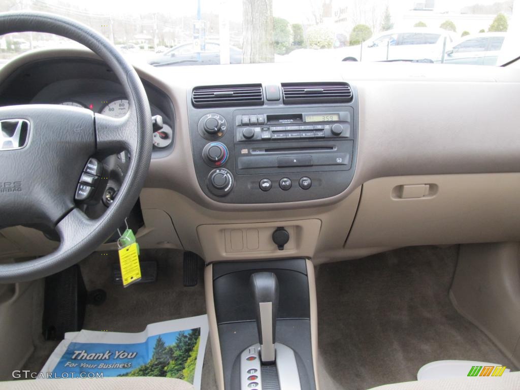 2002 Honda Civic LX Sedan Beige Dashboard Photo #45674248