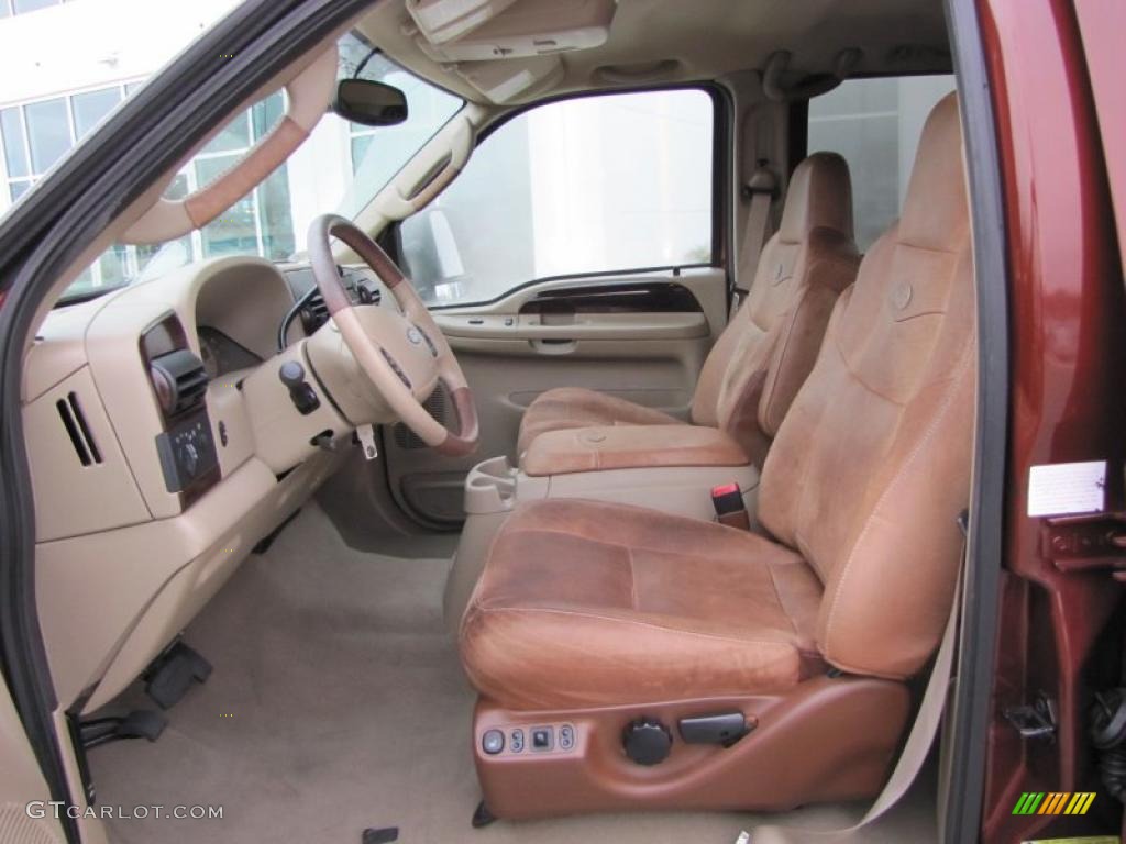 Castano Brown Leather Interior 2005 Ford F250 Super Duty King Ranch Crew Cab Photo #45675048
