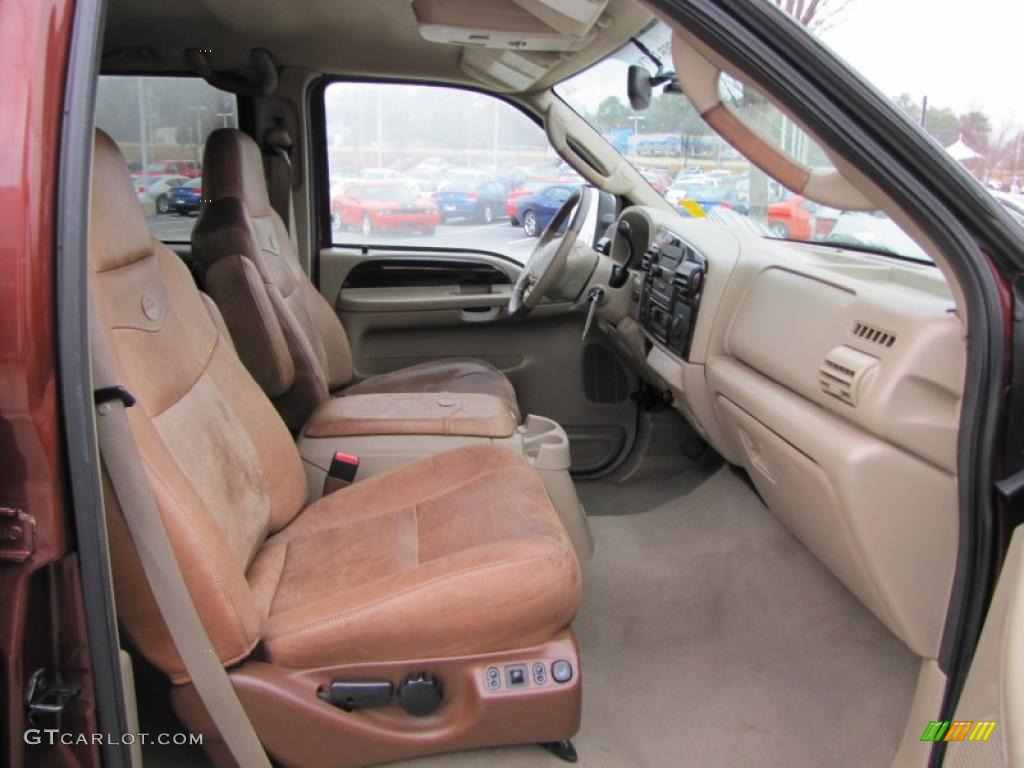Castano Brown Leather Interior 2005 Ford F250 Super Duty King Ranch Crew Cab Photo #45675148