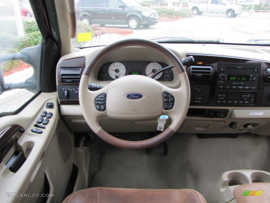 2005 Ford F250 Super Duty King Ranch Crew Cab Castano Brown Leather Dashboard Photo #45675188