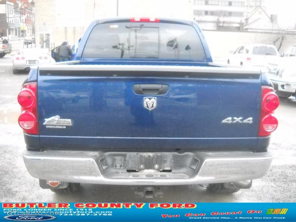 2008 Ram 1500 Big Horn Edition Quad Cab 4x4 - Patriot Blue Pearl / Medium Slate Gray photo #3