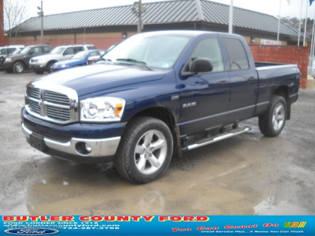 2008 Ram 1500 Big Horn Edition Quad Cab 4x4 - Patriot Blue Pearl / Medium Slate Gray photo #16