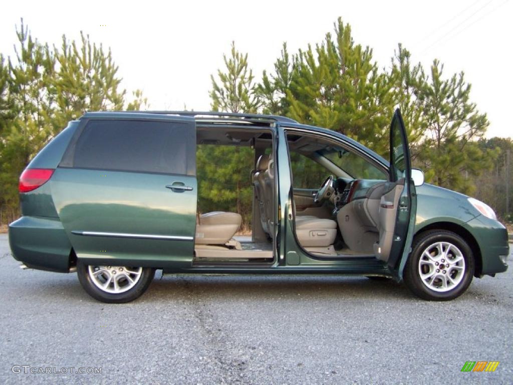 2005 Sienna XLE Limited - Aspen Green Pearl / Stone photo #13