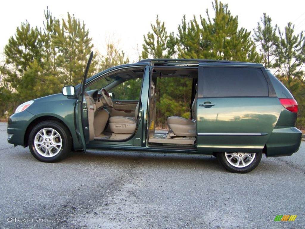 2005 Sienna XLE Limited - Aspen Green Pearl / Stone photo #14