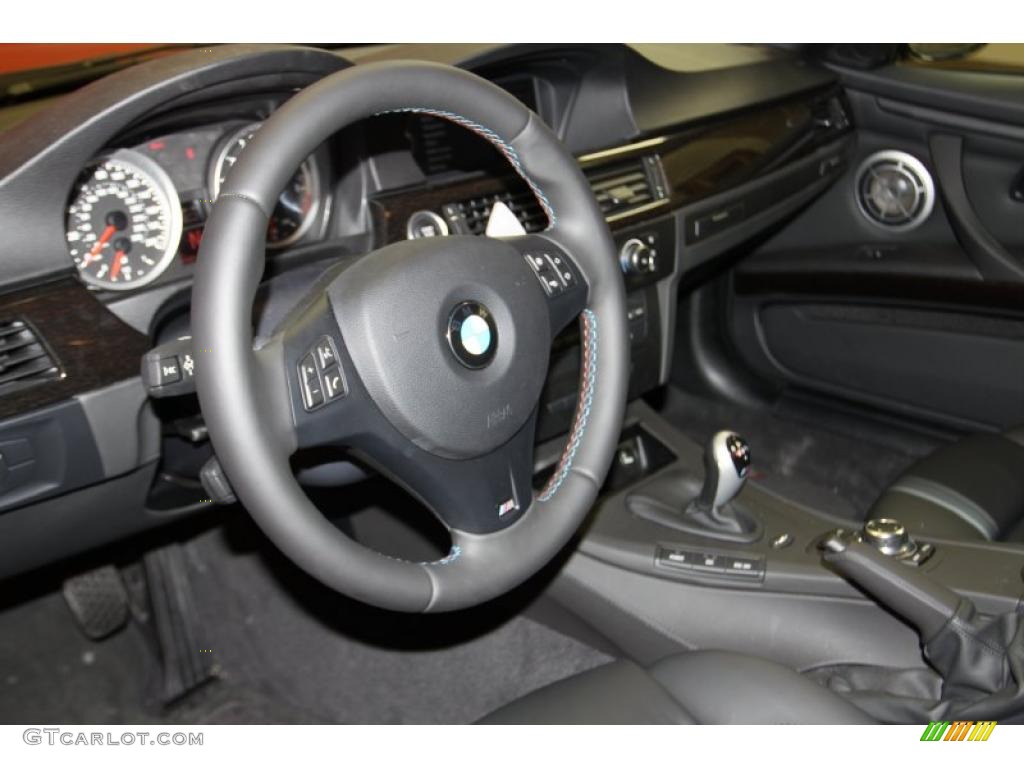2011 BMW M3 Coupe Black Novillo Leather Steering Wheel Photo #45678958