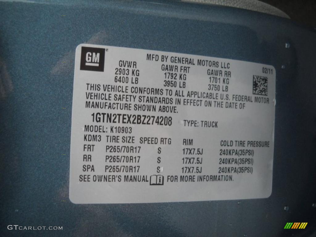 2011 GMC Sierra 1500 Regular Cab 4x4 Info Tag Photo #45682657
