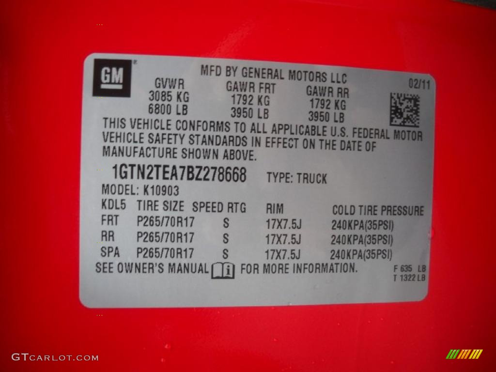 2011 Sierra 1500 Regular Cab 4x4 - Fire Red / Dark Titanium photo #13