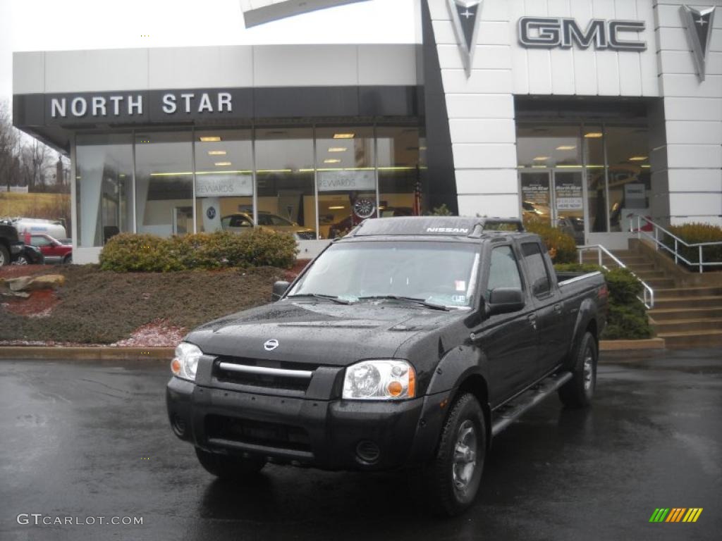 2004 Frontier XE V6 Crew Cab 4x4 - Super Black / Gray photo #1