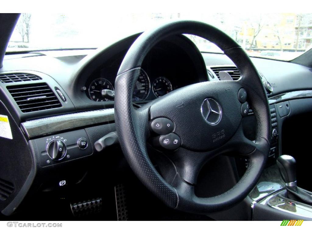 2007 Mercedes-Benz E 63 AMG Sedan Black Steering Wheel Photo #45685083