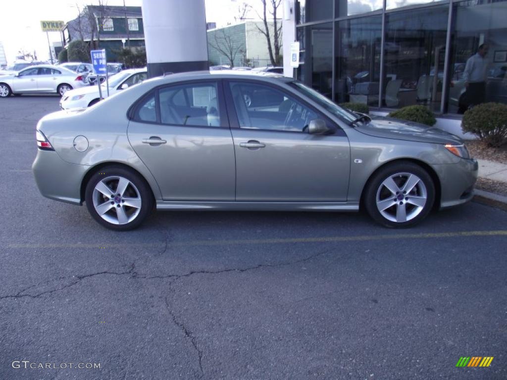 2009 9-3 2.0T Sport Sedan - Pepper Green Metallic / Black/Parchment photo #2