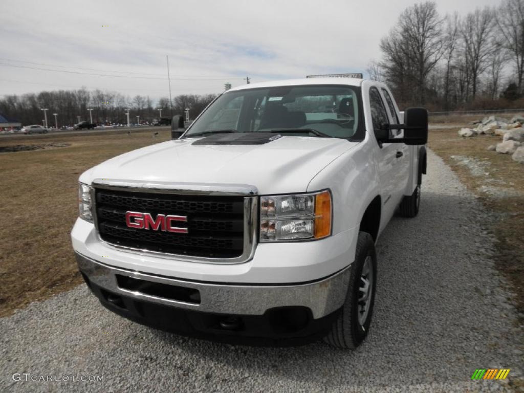 2011 Sierra 2500HD Work Truck Extended Cab Chassis - Summit White / Dark Titanium photo #3