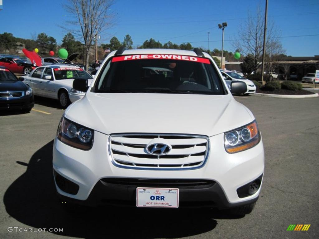 2010 Santa Fe GLS 4WD - Pearl White / Gray photo #8