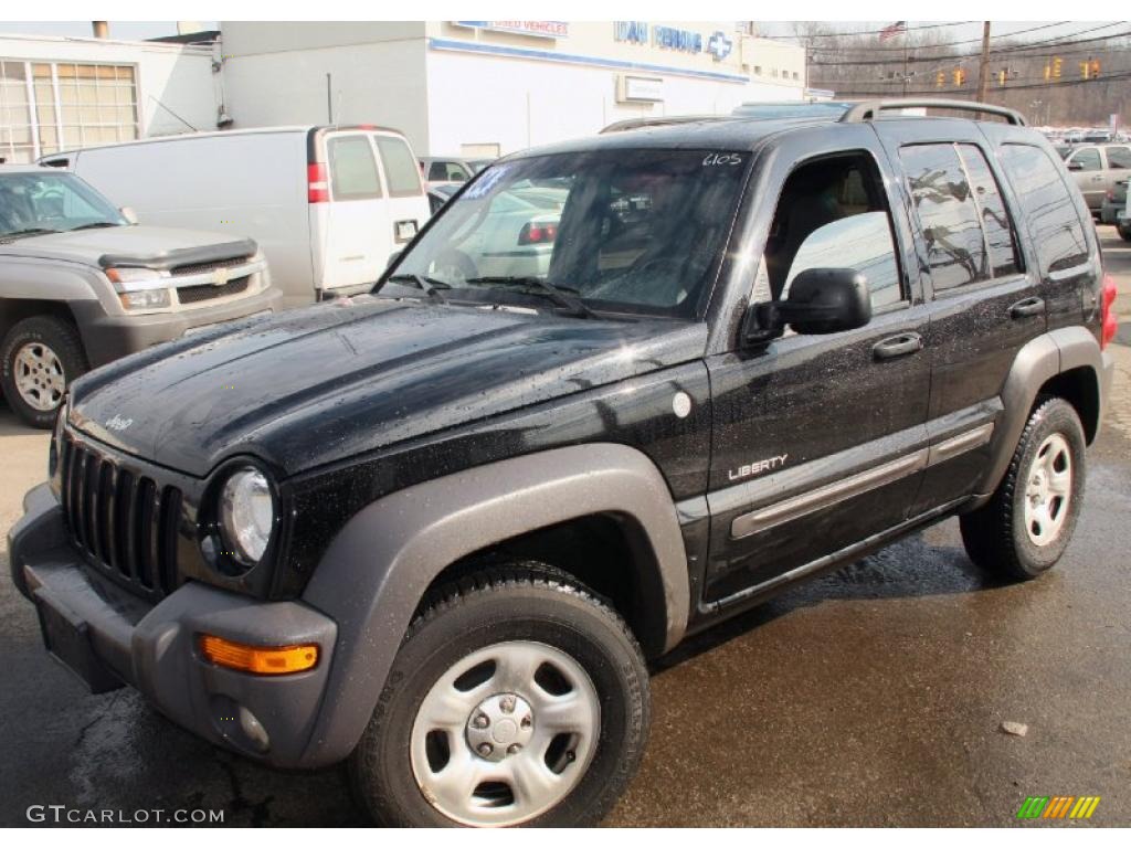 2004 Liberty Sport 4x4 - Black Clearcoat / Dark Slate Gray photo #1