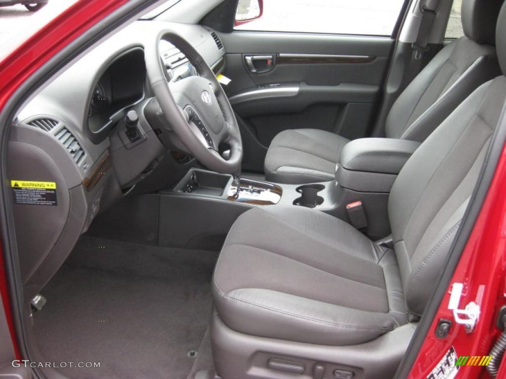 Cocoa Black Interior 2011 Hyundai Santa Fe SE AWD Photo #45695812