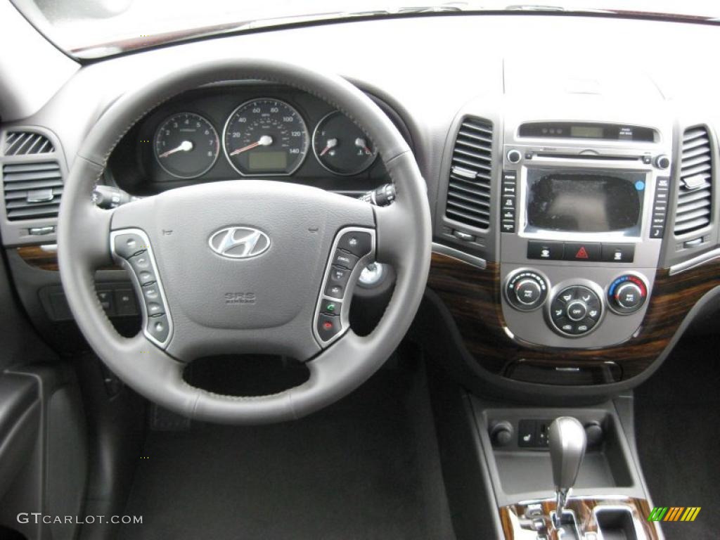 2011 Hyundai Santa Fe SE AWD Cocoa Black Dashboard Photo #45695901