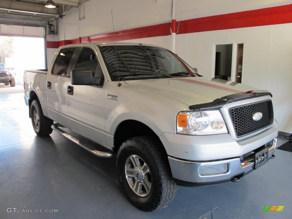 2005 F150 XLT SuperCrew 4x4 - Silver Metallic / Medium Flint Grey photo #5