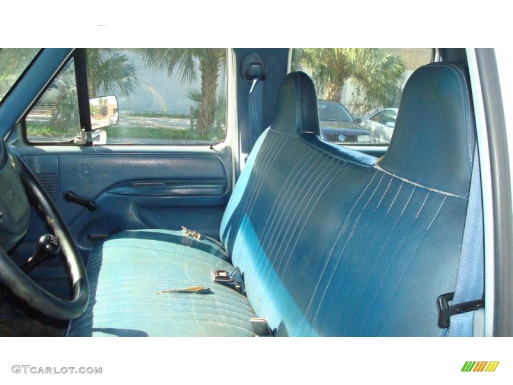 Royal Blue Interior 1997 Ford F350 XL Crew Cab Photo #45700349